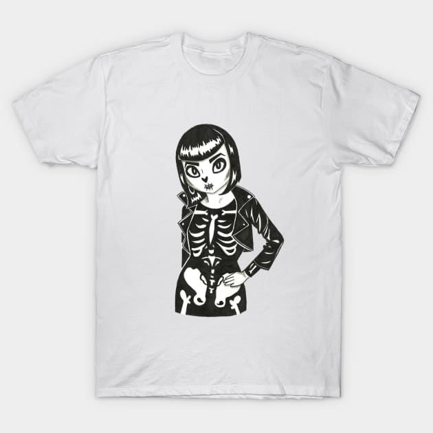 Rockabilly Skeleton T-Shirt by conshnobre